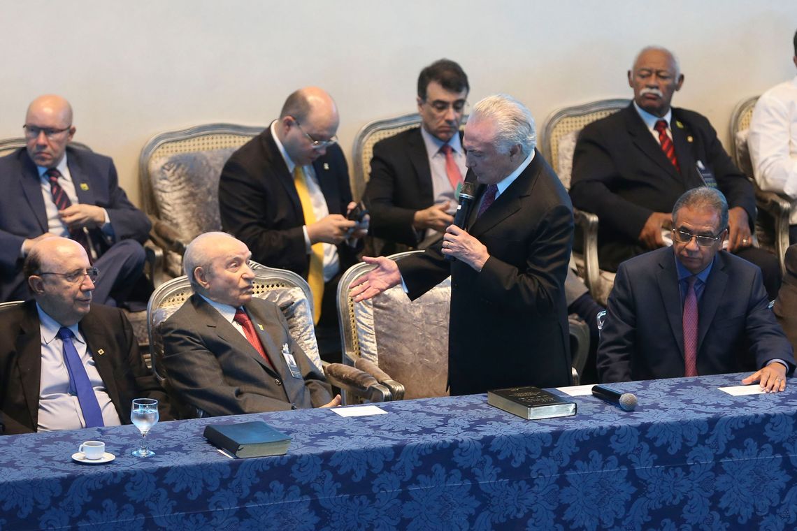 Valter Campanato/Agência Brasil O presidente Michel Temer, participa da Assembleia Geral Extraordinária da Convenção Nacional das Assembleias de Deus no Brasil (Conamad), em Brasília.