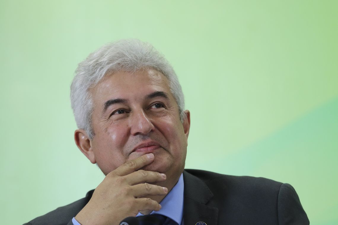 Fabio Rodrigues Pozzebom/Agênci O ministro de ciência, tecnologia e Inovação, Marcos Pontes, durante o anuncio de repasse de recursos (parcela 2019) para o Programa Inovação Educação Conectada
