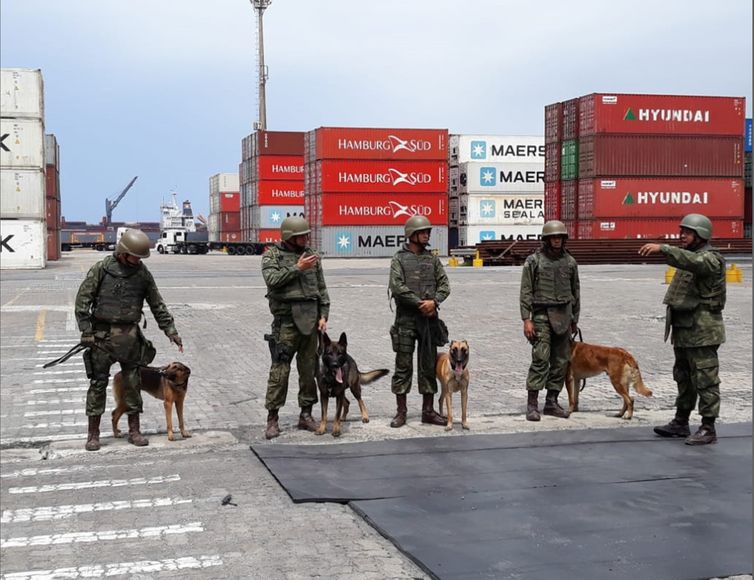 Segundo dia de operação no Complexo Portuário de Itaguaí, na região metropolitana do Rio, onde estão sendo vistoriadas as cargas e contêineres que chegam ao porto.