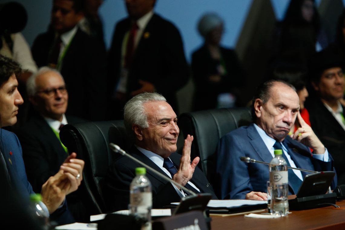 Alan Santos/PR Lima - Presidente Michel Temer durante sessão plenária da 8ª Cúpula das Américas, no Peru (Alan Santos/PR)