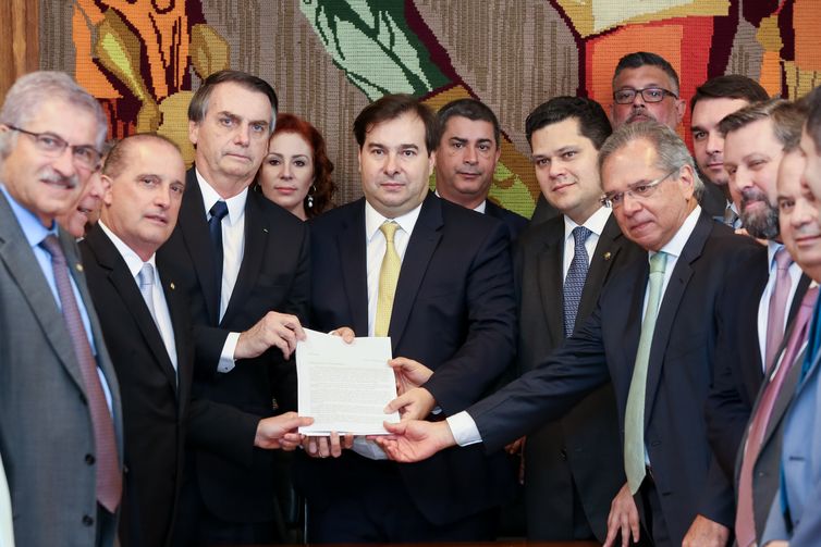  Presidente da República, Jair Bolsonaro durante entrega da PEC da nova Previdência Social.                                   
