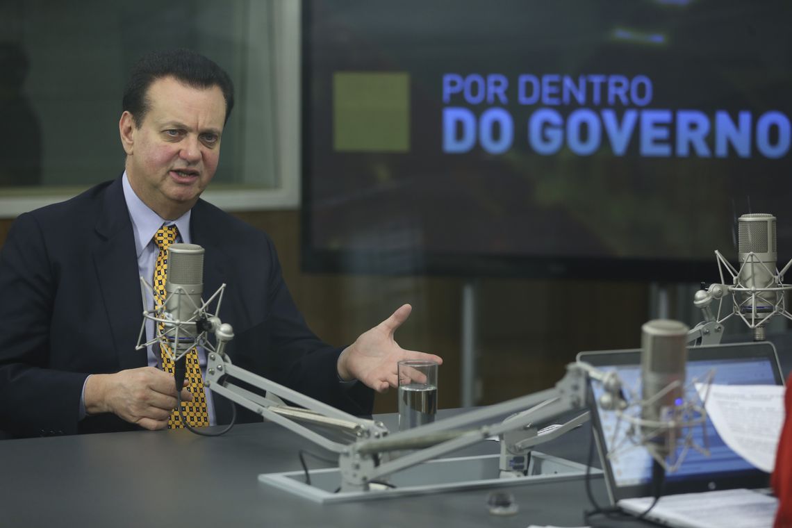 José Cruz/Agência Brasil Brasília - O ministro da Ciência, Tecnologia, Inovações e Comunicações, Gilberto Kassab, é o entrevistado no programa Por Dentro do Governo, da TV NBR (José Cruz/Agência Brasil