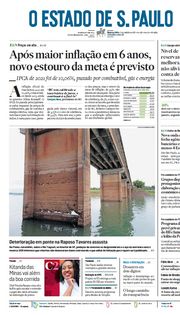 Capa do Jornal O Estado de S. Paulo Edição 2022-01-12
