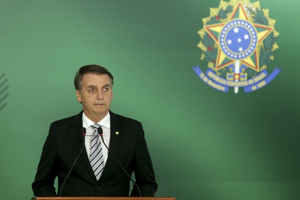 O presidente eleito Jair Bolsonaro faz pronunciamento apÃ³s reuniÃ£o com o presidente Michel Temer, no PalÃ¡cio do Planalto.