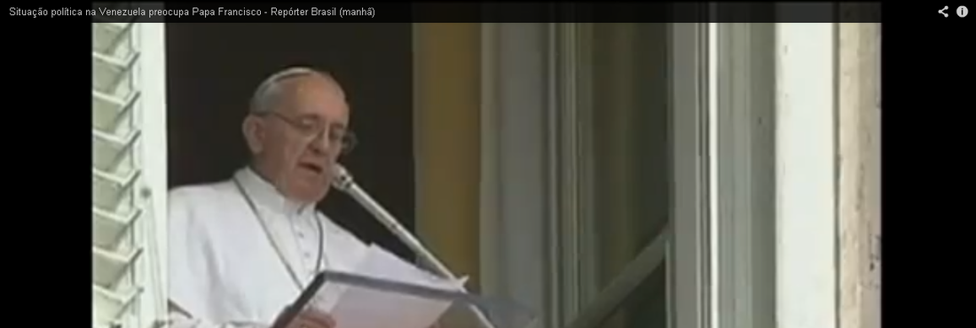 Papa Francisco preocupado com situação de Venezuela No sermão domingo, 21/04, no Vaticano, o papa Francisco mostrou preocupação com a situação política na Venezuela.