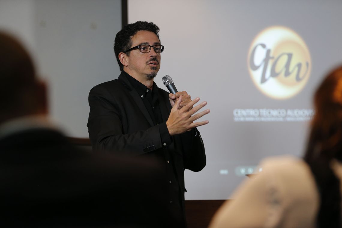 Fernando Frazão/Agência Brasil Rio de Janeiro - O ministro da Cultura, Sérgio Sá Leitão, fala na cerimônia de posse da nova diretora do Centro Técnico Audiovisual, Daniela Pfeiffer (Fernando Frazão/Agência Brasil)