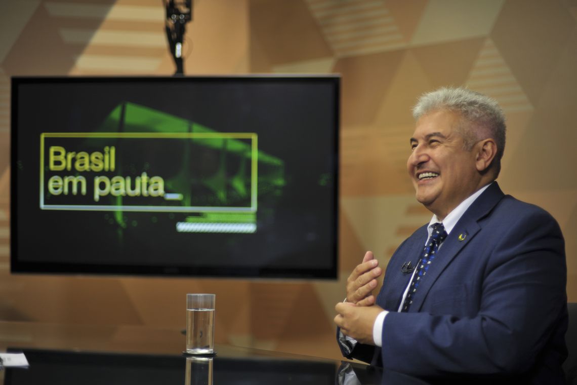 O ministro de CiÃªncia, Tecnologia, InovaÃ§Ãµes e ComunicaÃ§Ãµes, Marcos Pontes, dÃ¡ entrevista ao programa Brasil em Pauta, da TV Brasil, em BrasÃ­lia.