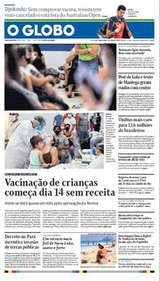Capa do Jornal O Globo Edição 2022-01-06