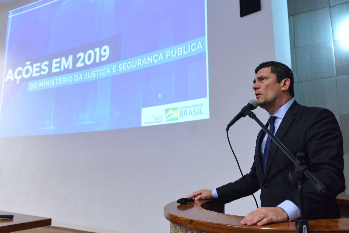 O ministro da justiça e segurança pública, Sergio Moro, apresenta as principais ações e resultados alcançados em 2019