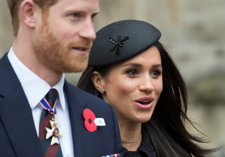 Príncipe Harry e sua noiva, a atriz Meghan Markle