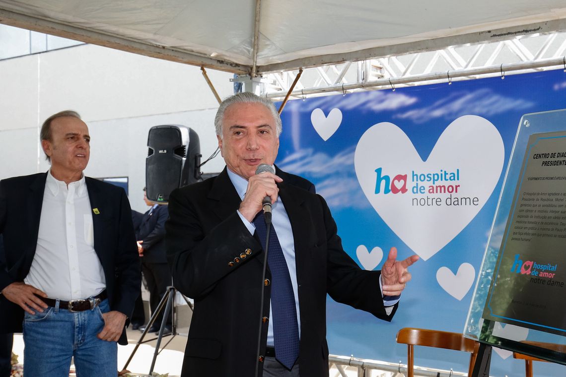 Alan Santos/PR_03/05/2018 Presidente Michel Temer discursa na inauguração do Hospital Notre Dame, em Barretos (SP).