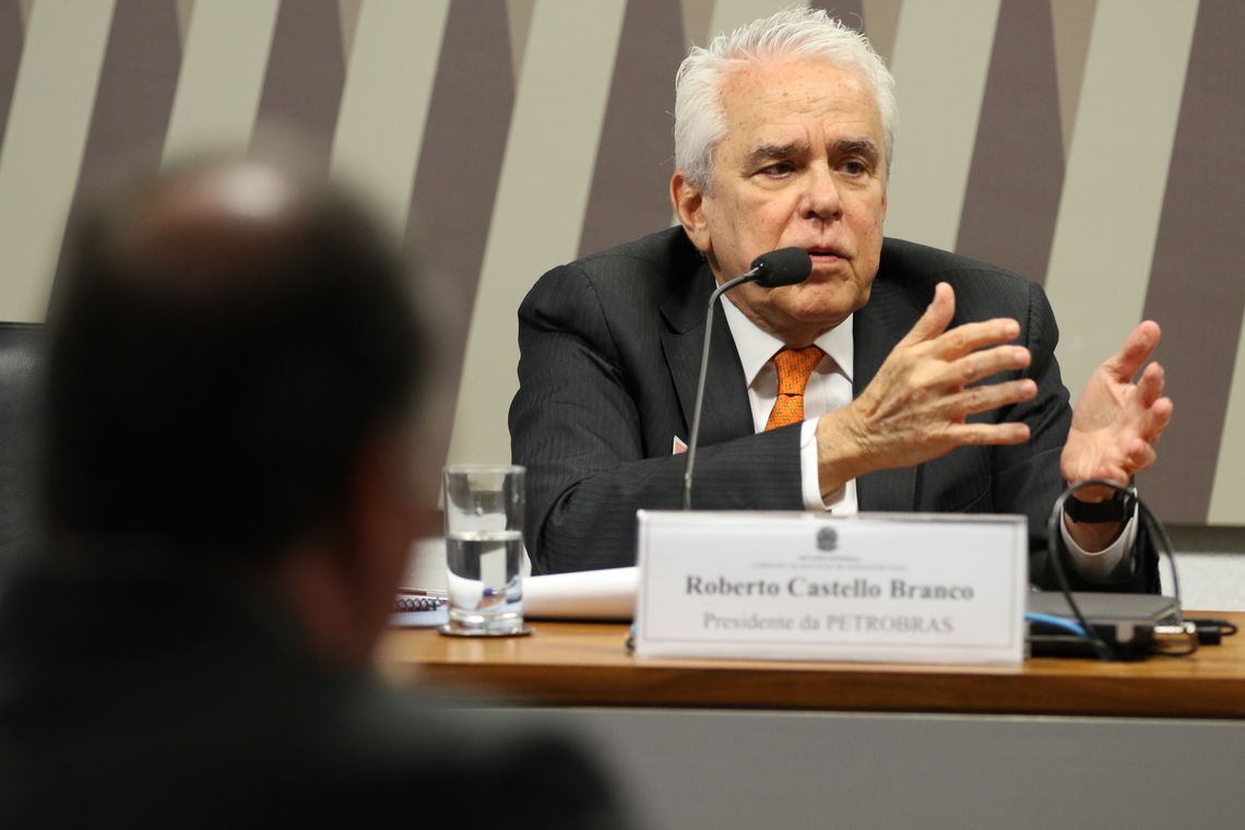 Fabio Rodrigues Pozzebom/Agência Brasil O presidente da Petrobras, Roberto Castello Branco, participa da audiência pública interativa, na Comissão de Infraestrutura (CI) do Senado Federal