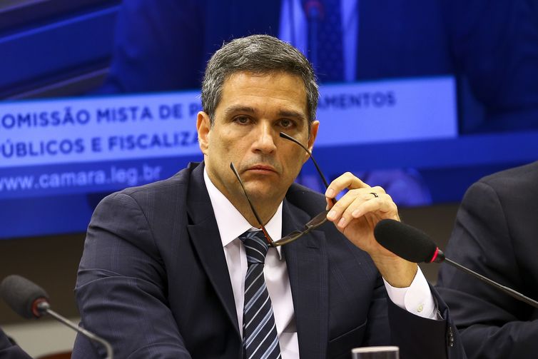 O presidente do Banco Central, Roberto Campos Neto, durante audiência pública conjunta das comissões de Assuntos Econômicos e  comissão Mista de Orçamento.