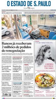 Capa do Jornal O Estado de S. Paulo Edição 2020-04-07
