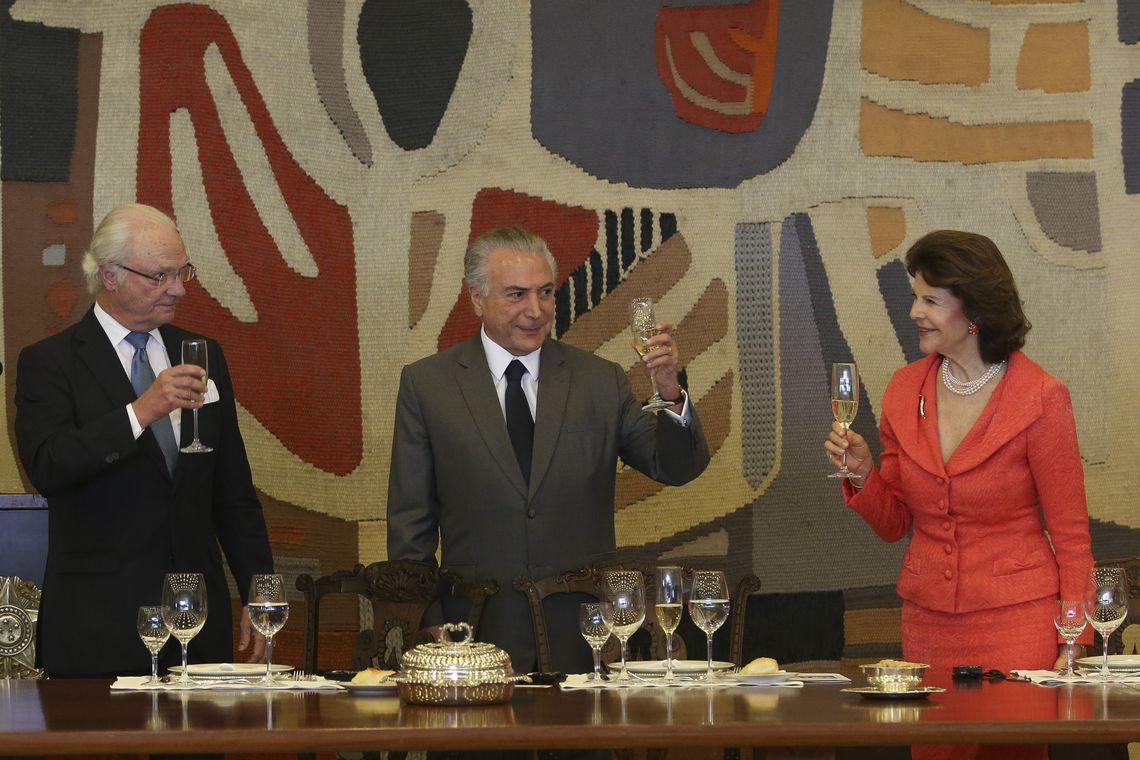 Antonio Cruz/Agência Brasil Brasília - Presidente Michel Temer durante almoço em homenagem aos reis da Suécia, Carlos Gustavo e Sílvia, no Palácio Itamaraty (Antonio Cruz/Agência Brasil)