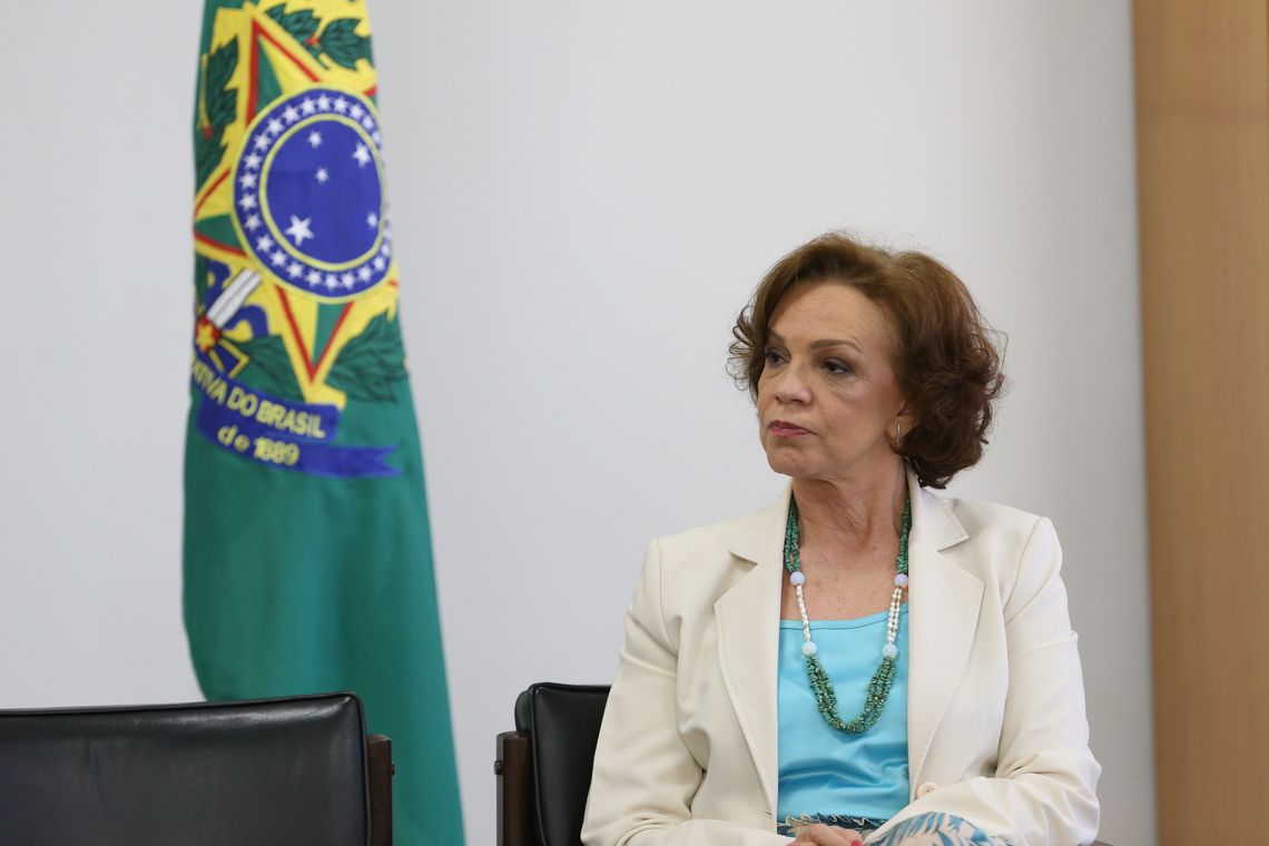 Valter Campanato/Agência Brasil Brasília - A secretária especial de Políticas para as Mulheres, Fátima Pelaes, durante cerimônia de assinatura do decreto de criação da Rede Brasil Mulher, no Palácio do Planalto (Valter Campanato/Agência Brasil)