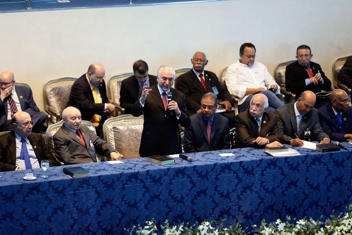 Valter Campanato/Agência Brasil O presidente Michel Temer, participa da Assembleia Geral Extraordinária da Convenção Nacional das Assembleias de Deus no Brasil (Conamad), em Brasília.