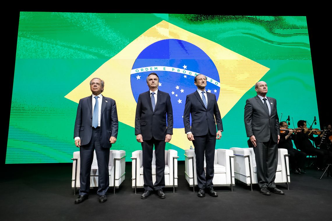 Alan Santos/PR Presidente Jair Bolsonaro durante encontro com lideranças empresariais e cerimônia de entrega da Ordem do Mérito Industrial São Paulo.