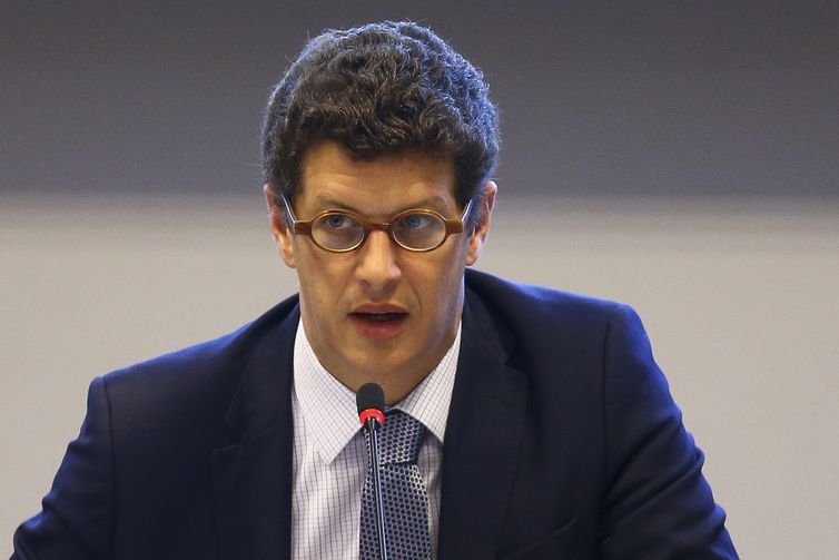 O ministro do Meio Ambiente, Ricardo Salles, participa da reunião do Conselho Nacional do Meio Ambiente (Conama).