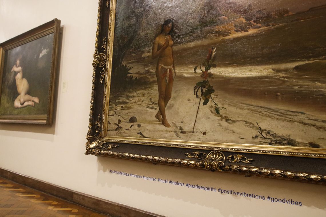 Fernando Frazão/Agência Brasil Exposição Hashtags da Arte, no Museu Nacional de Belas Artes, usa palavras-chave da internet em obras do acervo para engajar o público nas redes sociais.