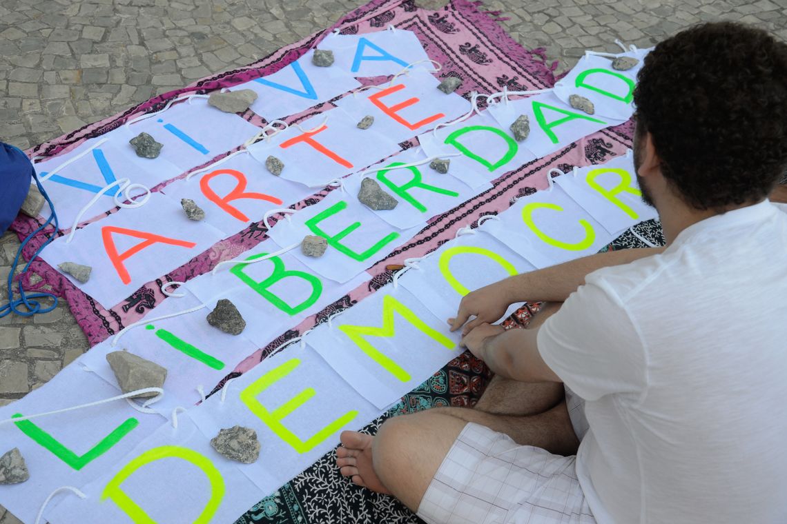 Tomaz Silva/Agência Brasil Rio de Janeiro - Ato Arte Pela Liberdade, #CensuraNuncaMais pede liberdade cultural e democracia em evento direcionado para as crianças na Praça Mauá, zona portuária da capital fluminense (Tomaz Silva/Agência Brasil)