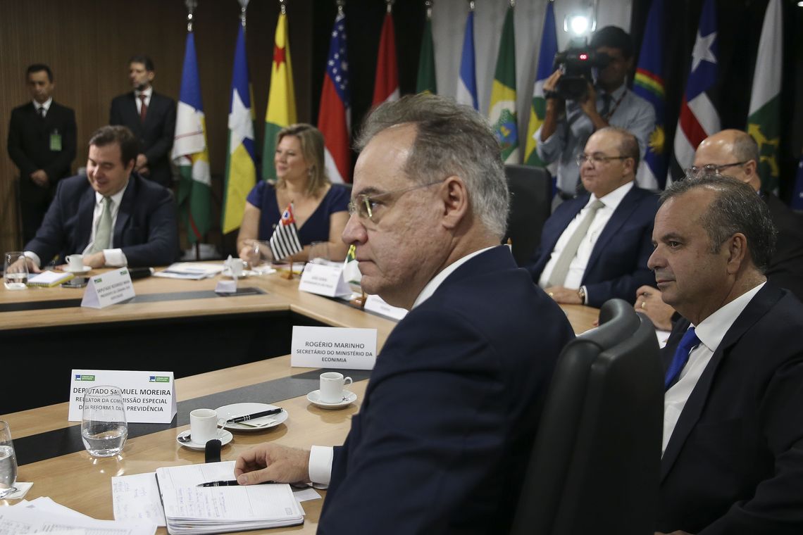 José Cruz/Agência Brasil O relator da comissão especial da Reforma da Previdência, Samuel Moreira, participa da 5ª Reunião do Fórum de Governadores;para tratar da reforma da Previdência