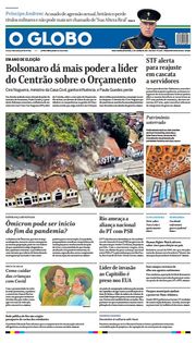 Capa do Jornal O Globo Edição 2022-01-14