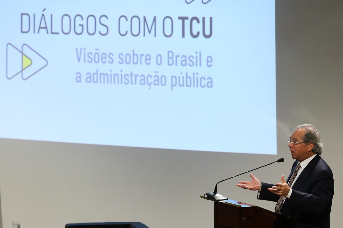 O ministro da Economia, Paulo Guedes, participa do evento Diálogos com o TCU – Visões sobre o Brasil e a Administração Pública