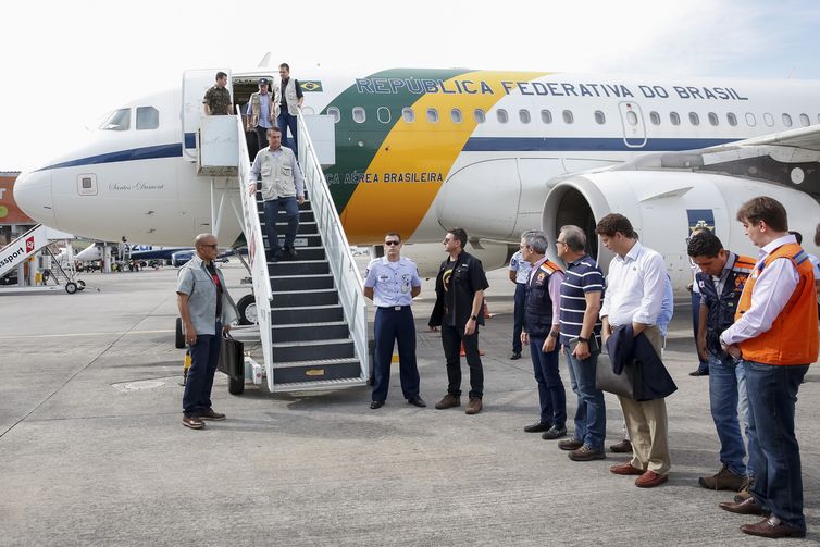  O Presidente da República, Jair Bolsonaro, durante sobrevoo da  região atingida pelo rompimento da barragem Mina Córrego do Feijão, em Brumadinho/MG.