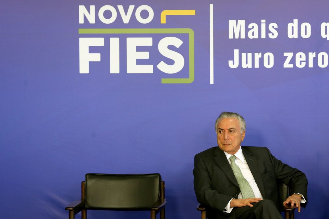 Wilson Dias/Agência Brasil Brasília - O presidente Michel Temer durante solenidade de sanção da Lei do Novo Fies, no Palácio do Planalto (Wilson Dias/Agência Brasil)