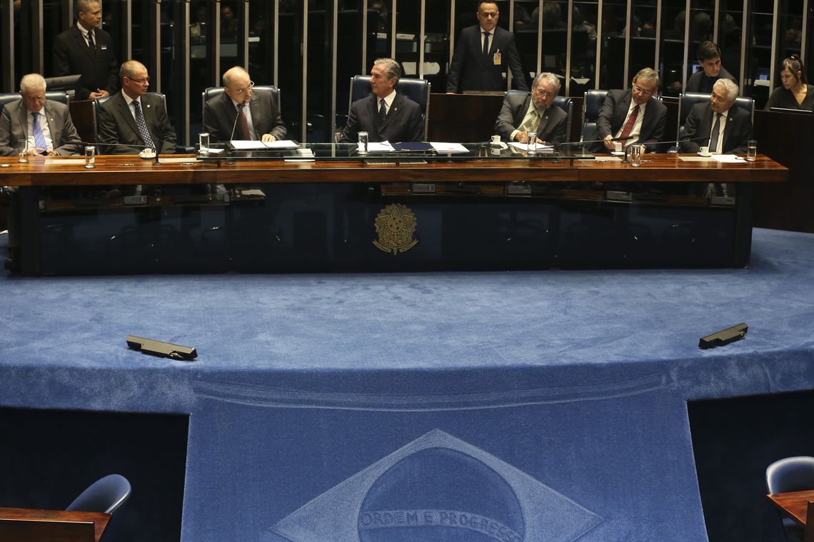 Antonio Cruz/Agência Brasil O ministro do GSI, Sérgio Etchegoyen, participa da sessão solene do Senado em comemoração dos 80 anos de criação do Gabinete de Segurança Institucional (GSI) da Presidência da República.