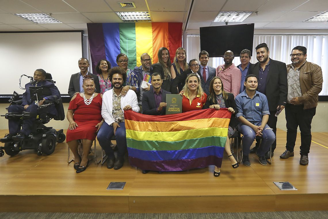 Valter Campanato/Agência Brasil O secretário-executivo do Ministério dos Direitos Humanos, Engels Augusto Muniz, participa do lançamento do Pacto Nacional de Enfrentamento à LGBTfobia.