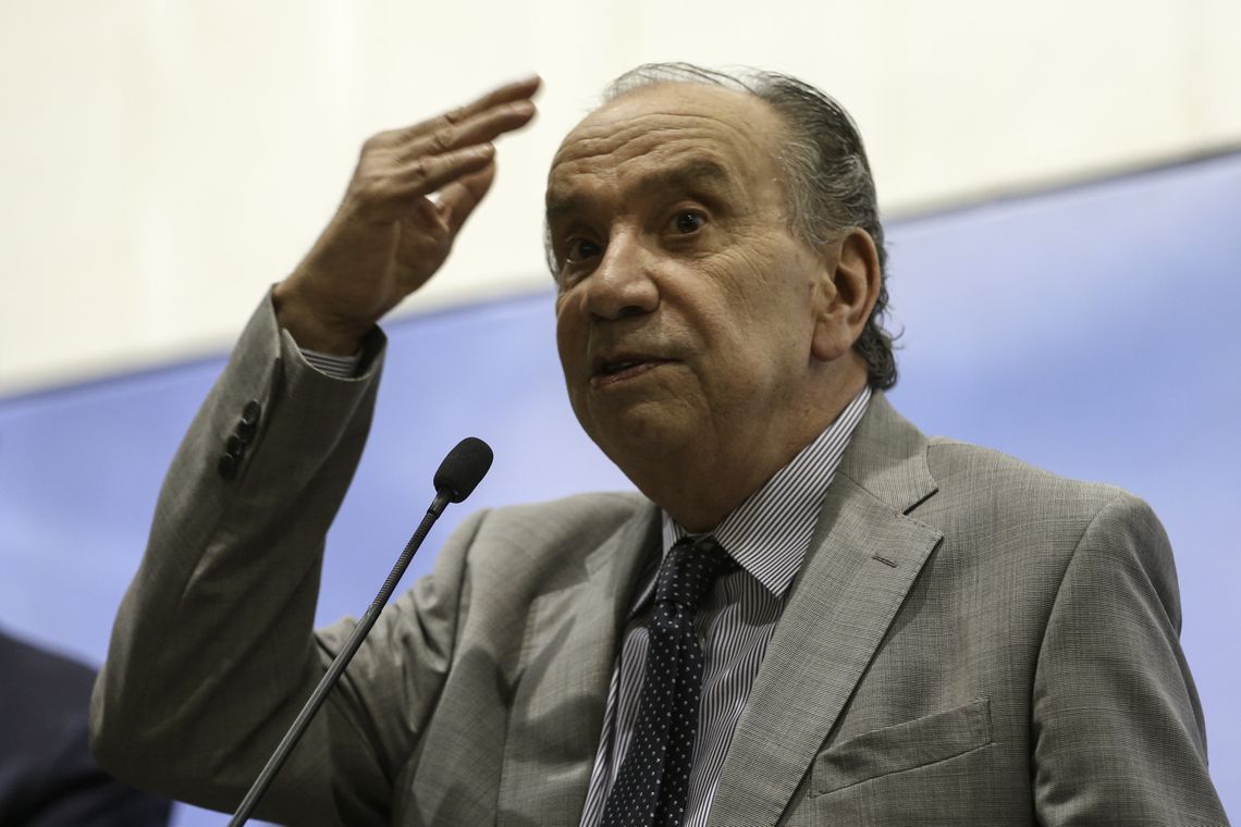 Fabio Rodrigues Pozzebom/Agência Brasil O ministro das Relações Exteriores, Aloysio Nunes Ferreira, durante inauguração da exposição Centenário Mandela, no Palácio Itamaraty.