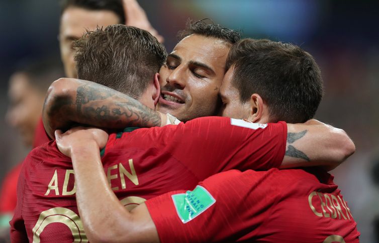 Copa 2018: IrÃ£ e Portugal. ComemoraÃ§Ã£o do primeiro gol de Portugal.