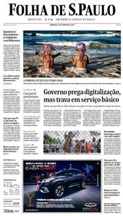 Capa do Jornal Folha de S. Paulo Edição 2020-01-26