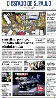 Capa do Jornal O Estado de S. Paulo Edição 2020-02-12