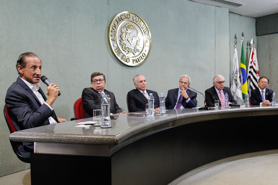 Beto Barata/Pr São Paulo - O presidente da Fiesp, Paulo Skaf, fala na cerimônia de abertura da sessão plenária da Federação das Associações Comerciais do Estado de São Paulo (Beto Barata/PR)