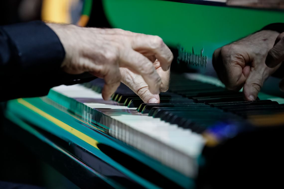 Alan Santos/PR Pianista e maestro João Carlos Martins durante encontro do presidente Jair Bolsonaro com lideranças empresariais e cerimônia de entrega da Ordem do Mérito Industrial São Paulo.