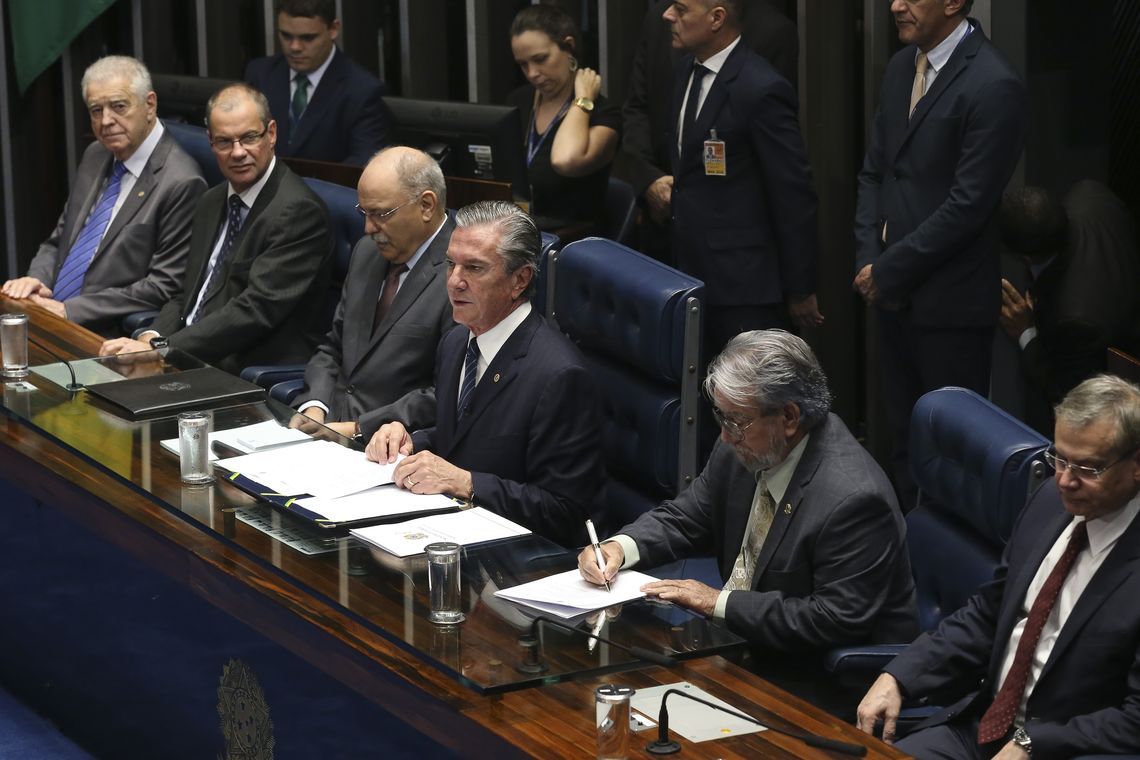 Antonio Cruz/Agência Brasil O ministro do GSI, Sérgio Etchegoyen, participa da sessão solene do Senado em comemoração dos 80 anos de criação do Gabinete de Segurança Institucional (GSI) da Presidência da República.