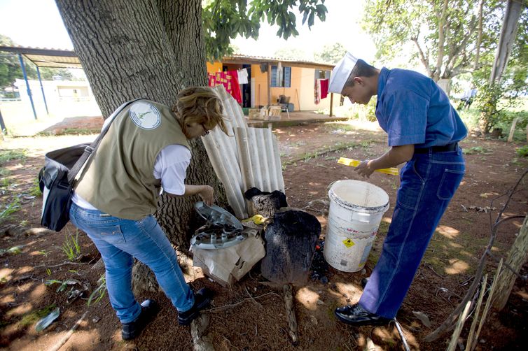 BrasÃ­lia - Cerca de 100 militares da Marinha e agentes da defesa civil recebem treinamento para  apoiar o combate ao mosquito Aedes aegypti no Distrito Federal (Marcelo Camargo/AgÃªncia Brasil)