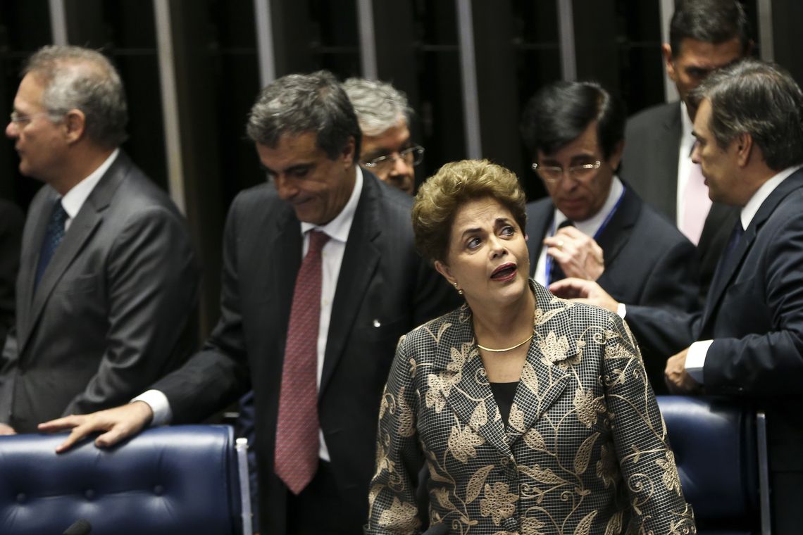 Marcelo Camargo/Agência Brasil Brasília - A presidenta afastada, Dilma Rousseff, faz sua defesa durante sessão de julgamento do impeachment no Senado (Marcelo Camargo/Agência Brasil)