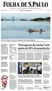 Capa do Jornal Folha de S. Paulo Edição 2022-01-18