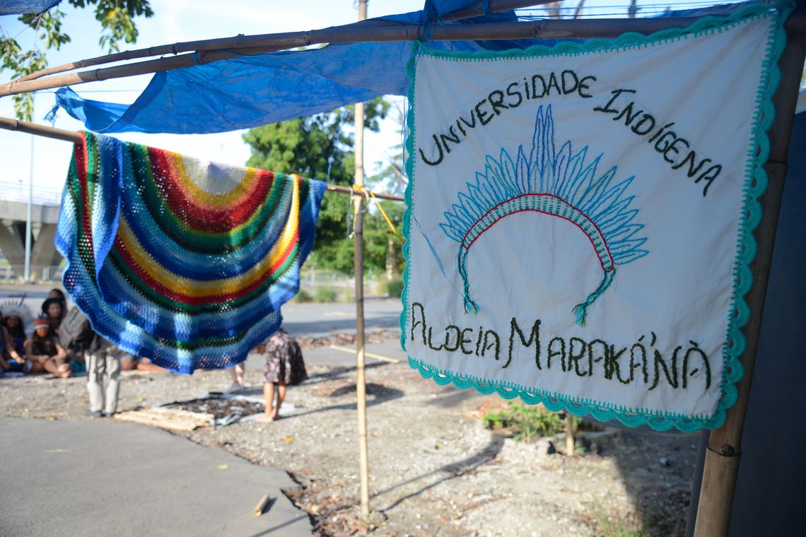 Tomaz Silva/Agência Brasil Rio de Janeiro - Índios da Aldeia Maracanã reclamam do abandono e pedem a construção de uma universidade indígena no local (Tomaz Silva/Agência Brasil)