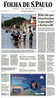 Capa do Jornal Folha de S. Paulo Edição 2023-11-21