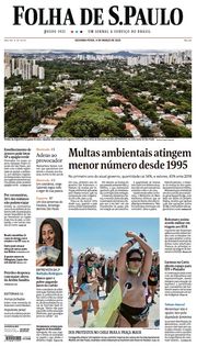 Capa do Jornal Folha de S. Paulo Edição 2020-03-09