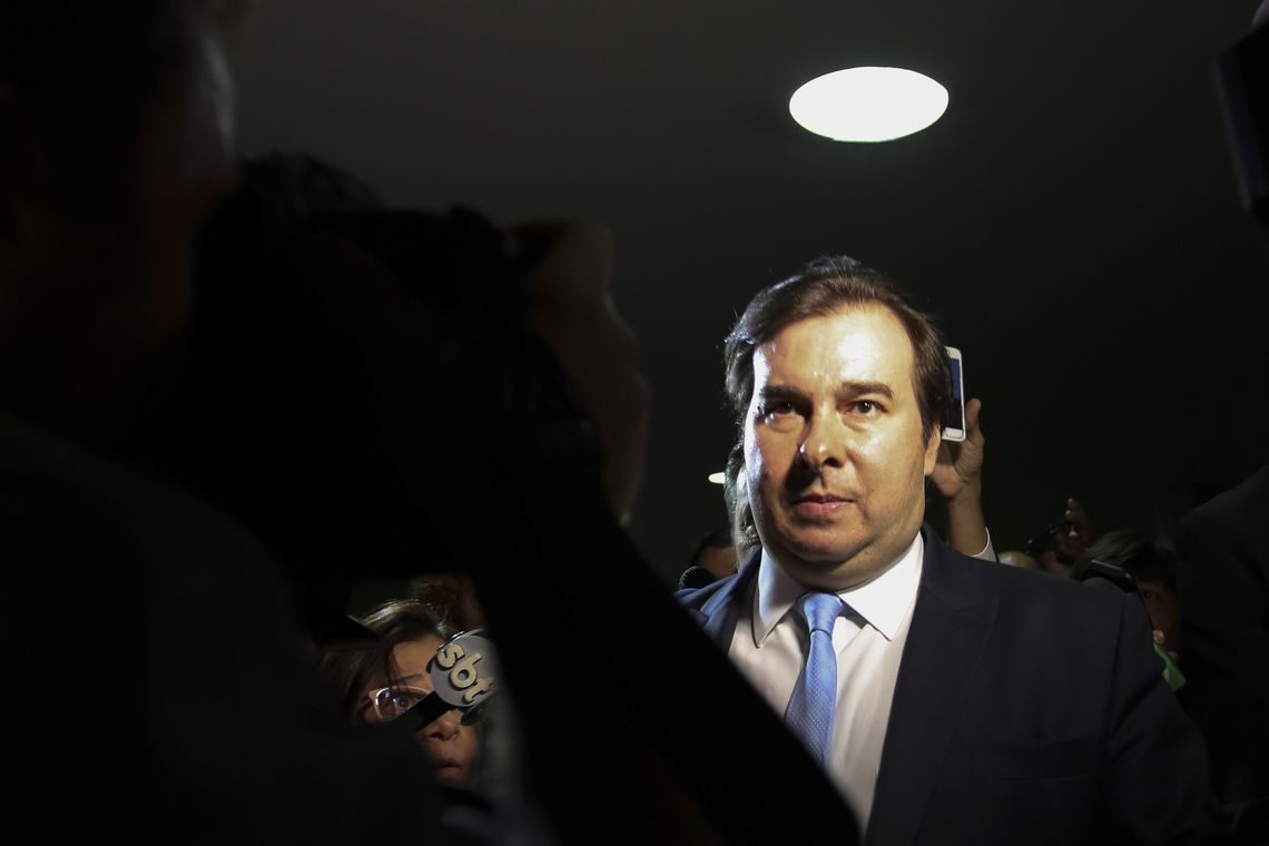 Fabio Rodrigues Pozzebom/Agência Brasil O presidente da Câmara, deputado Rodrigo Maia, durante a sessão de análise dos destaques ao texto principal da reforma da Previdência.