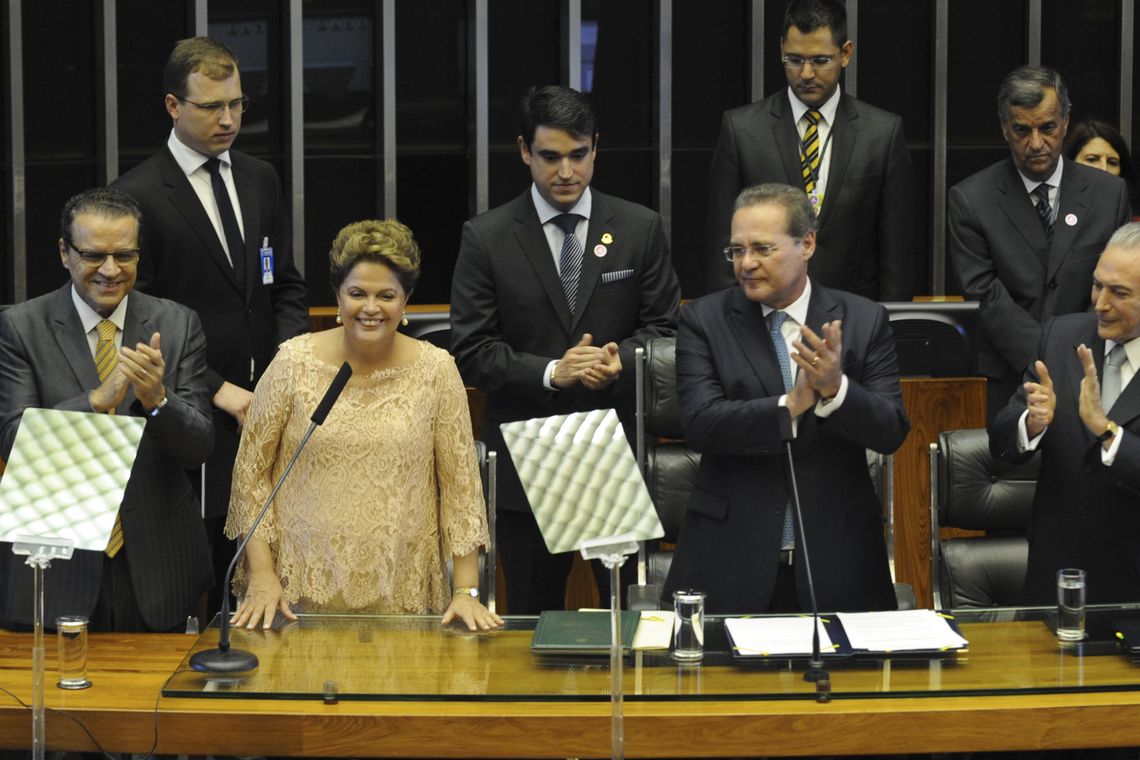 Antonio Cruz/Agência Brasi A presidenta Dilma Rousseff durante cerimônia do Compromisso Constitucional, leitura do Termo de Posse e o pronunciamento no Congresso Nacional (Antonio Cruz/Agência Brasil)