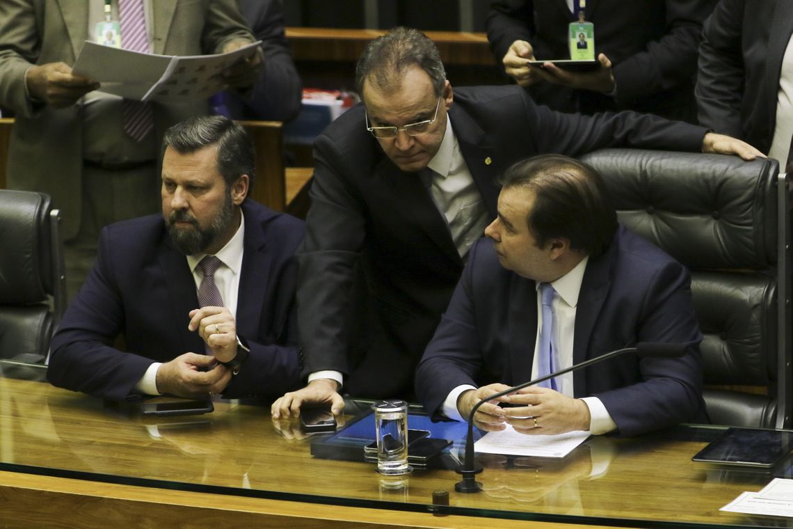 Fabio Rodrigues Pozzebom/Agência Brasil O presidente da Câmara, deputado Rodrigo Maia, durante a sessão de análise dos destaques ao texto principal da reforma da Previdência.
