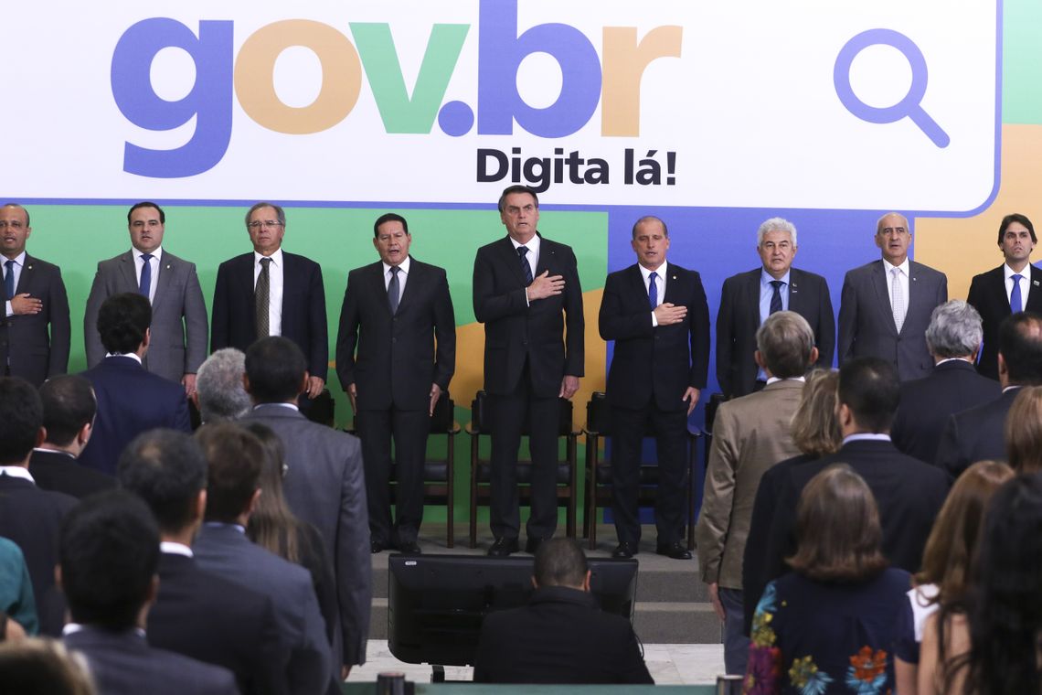 O presidente Jair Bolsonaro, participa da cerimonia de apresentacao do projeto Patria Digital - Dia D da Transformacao Digital
