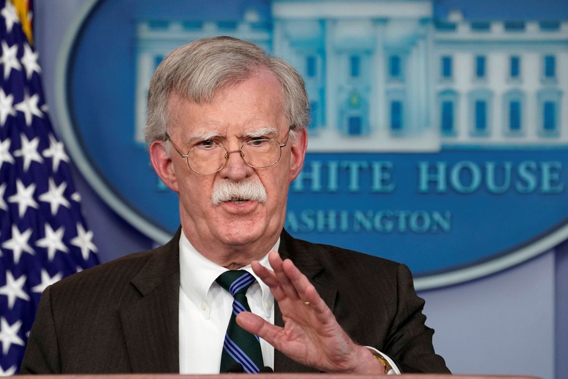 assessor de Assuntos de Segurança Nacional dos Estados Unidos, John Bolton FILE PHOTO: U.S. President Donald Trump's national security adviser John Bolton speaks during a press briefing at the White House in Washington, U.S., November 27, 2018. REUTERS/Kevin Lamarque/File Photo